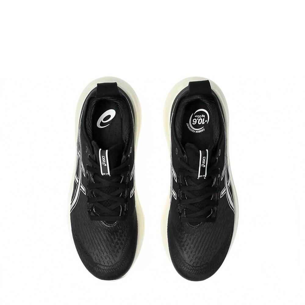 NEW ASICS men's gel nimbus 27 running shoe in black/lake grey - Picture 5 of 5